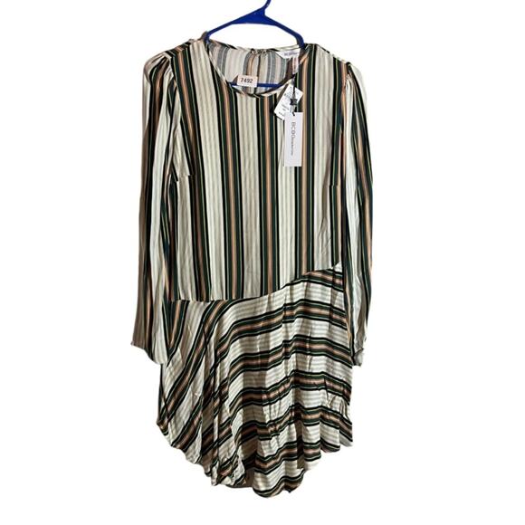 BCBGeneration Women's Roundneck Stripe Asymmetrical Dress Size XS NWT - Picture 1 of 10